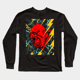 big gorilla and so angry and strong with thander and black background thats cool be strong Long Sleeve T-Shirt